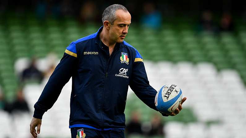 10 February 2018; Italy Head Coach Conor O'Shea prior to the Six Nations Rugby Championship match between Ireland and Italy at the Aviva Stadium in Dublin.Photo by Brendan Moran/Sportsfile