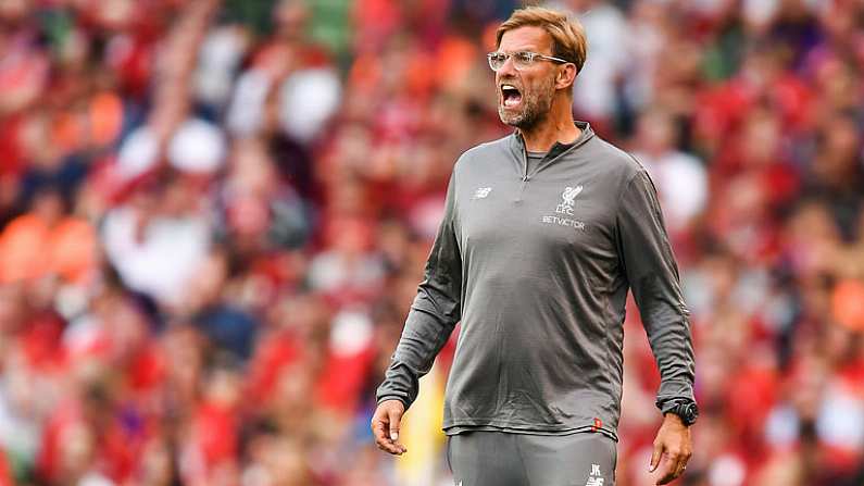 4 August 2018; Liverpool manager Jurgen Klopp during the Pre Season Friendly match between Liverpool and Napoli at the Aviva Stadium in Dublin. Photo by Stephen McCarthy/Sportsfile