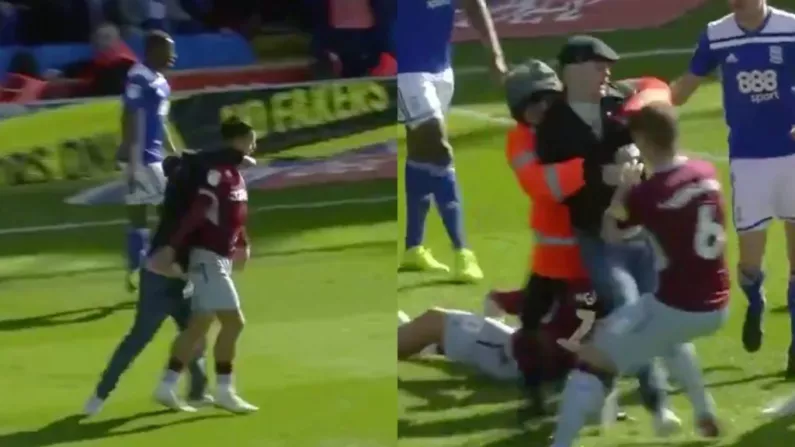 Watch: Birmingham City Fan Runs Onto Pitch And Punches Jack Grealish