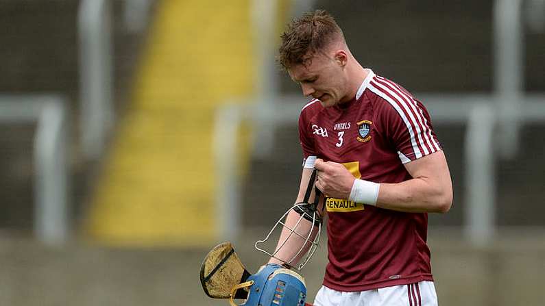 23 April 2017; Tommy Doyle of Westmeath after the Leinster GAA Hurling Senior Championship Qualifier Group Round 1 match between Laois and Westmeath at O'Moore Park, in Portlaoise, Co Laois. Photo by Piaras O Midheach/Sportsfile