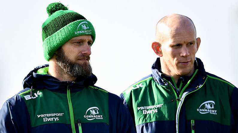 2 March 2019; Connacht head of strength and conditioning David Howarth, left, and senior strength and conditioning coach Johnny O'Connor ahead of the Guinness PRO14 Round 17 match between Connacht and Ospreys at The Sportsground in Galway. Photo by Ramsey Cardy/Sportsfile