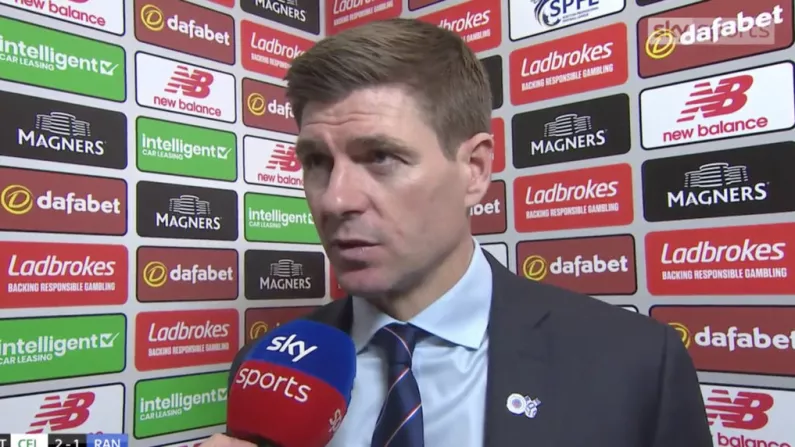 Watch: Steven Gerrard Thinks Scott Brown Should Have Been Punished In Old Firm Game