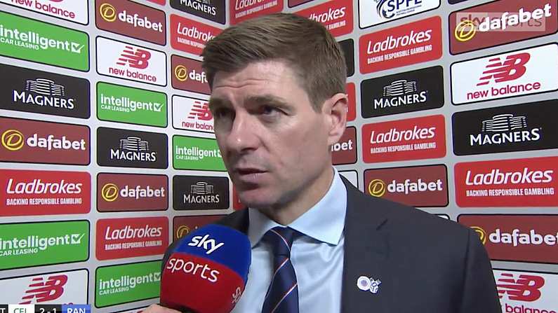 Watch: Steven Gerrard Thinks Scott Brown Should Have Been Punished In Old Firm Game