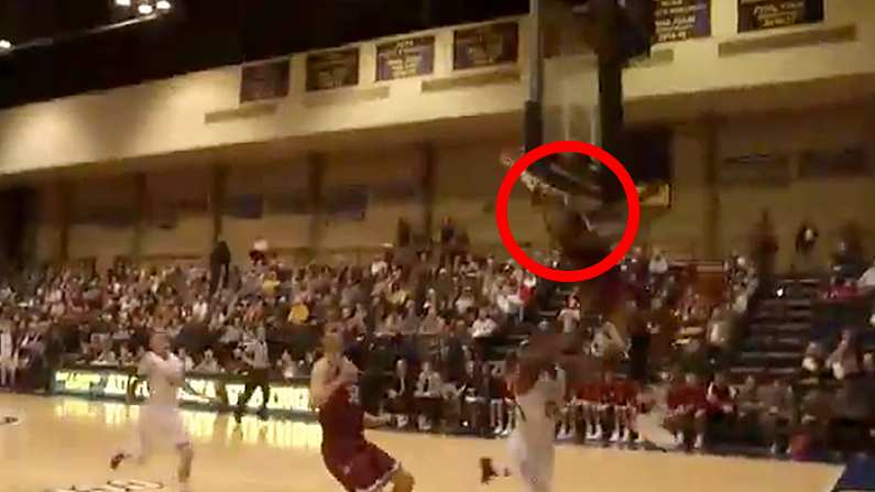 Watch: Basketball Player Absolutely Clatters Off His Own Backboard