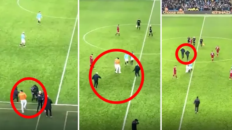 Benjamin Mendy Hilariously Mistaken For Pitch Invader During Liverpool Match