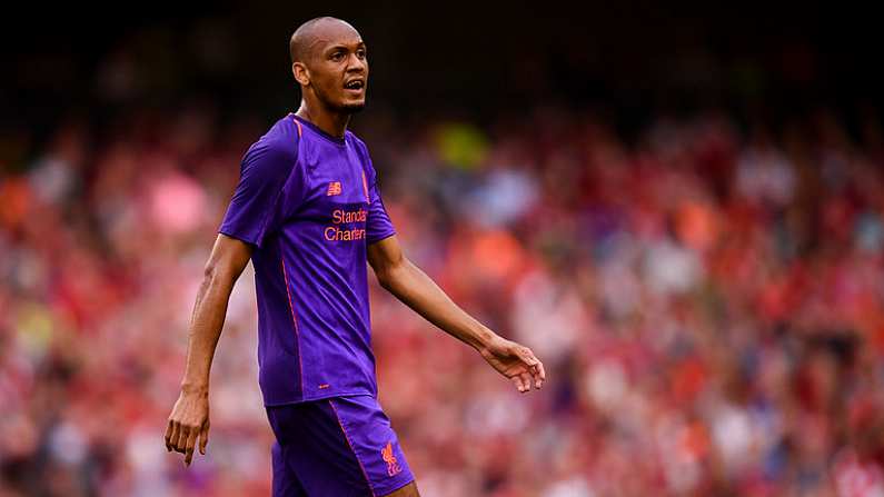 4 August 2018; Fabinho of Liverpool during the Pre Season Friendly match between Liverpool and Napoli at the Aviva Stadium in Dublin. Photo by Stephen McCarthy/Sportsfile