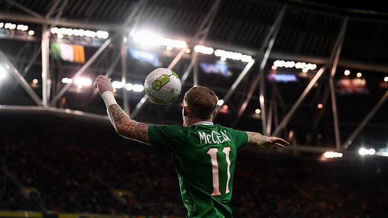 15 November 2018; James McClean of Republic of Ireland during the International Friendly match between Republic of Ireland and Northern Ireland at the Aviva Stadium in Dublin. Photo by Stephen McCarthy/Sportsfile