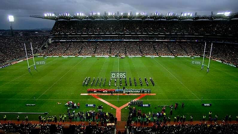 24 February 2007; A general view of Croke Park during the National Anthems. RBS Six Nations Rugby Championship, Ireland v England, Croke Park, Dublin. Picture Credit: Brian Lawless / SPORTSFILE