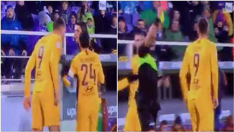 Watch: Edin Dzeko Sees Red After Spitting At Referee