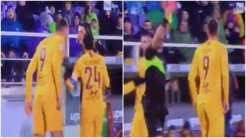 Watch: Edin Dzeko Sees Red After Spitting At Referee