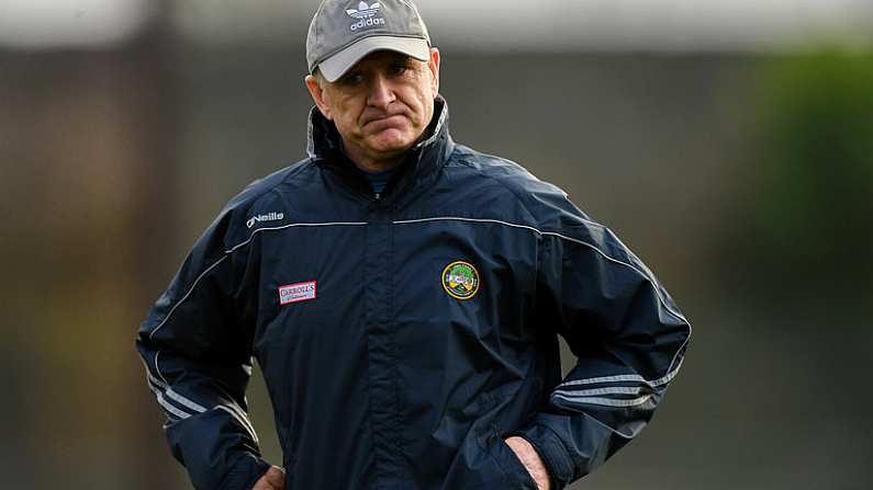 29 December 2018; Offaly manager John Maughan during the Bord na Mona O'Byrne Cup Round 2 match between Westmeath and Offaly at Lakepoint Park, St Loman's GAA Club in Mullingar, Westmeath. Photo by Piaras O Midheach/Sportsfile