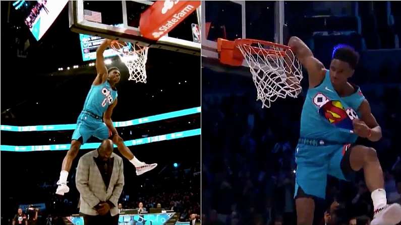 Watch: NBA Dunk Contest Madness As Contestant Dunks Over 7'1" Shaq