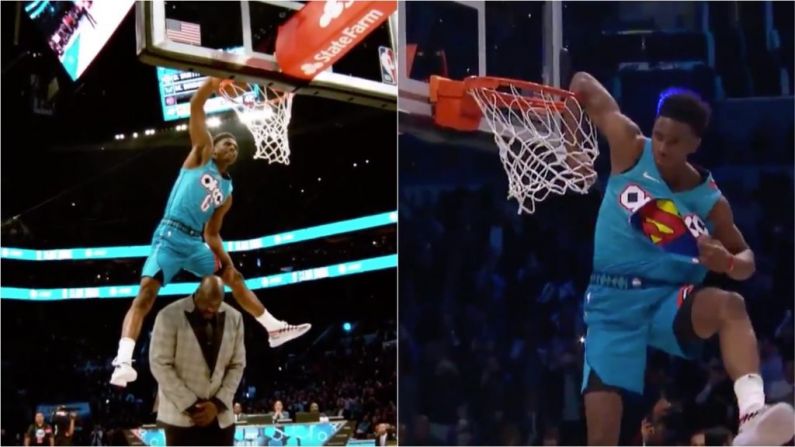 Watch: NBA Dunk Contest Madness As Contestant Dunks Over 7'1" Shaq