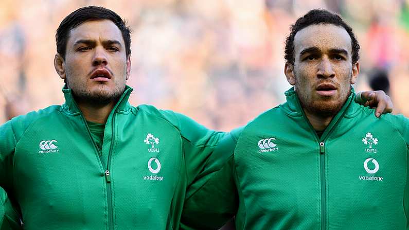 9 February 2019; Quinn Roux, left, and Ultan Dillane of Ireland prior to the Guinness Six Nations Rugby Championship match between Scotland and Ireland at the BT Murrayfield Stadium in Edinburgh, Scotland. Photo by Brendan Moran/Sportsfile