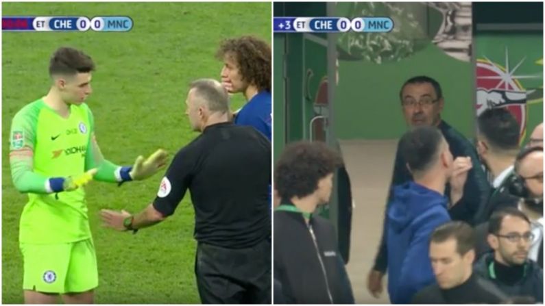 Watch: Crazy Scenes As Chelsea's Kepa Refuses To Be Substituted