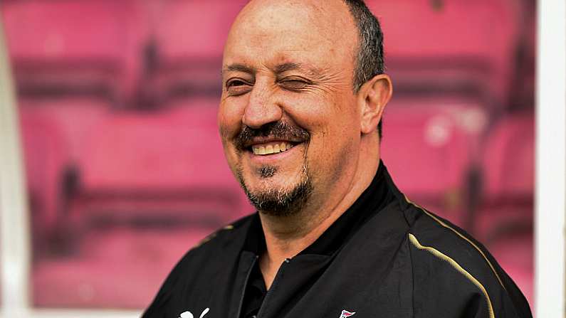 17 July 2018; Newcastle United manager Rafael Benitez winks as he arrives ahead of the friendly match between St Patricks Athletic and Newcastle United at Richmond Park in Inchicore, Dublin. Photo by Sam Barnes/Sportsfile