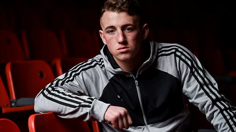 20 February 2018; Boxer Kevin Sheehy of St. Franics Boxing Club, Limerick, during the launch of the Liffey Crane Hire Elite Boxing Championship at the National Stadium in Dublin. Photo by Seb Daly/Sportsfile