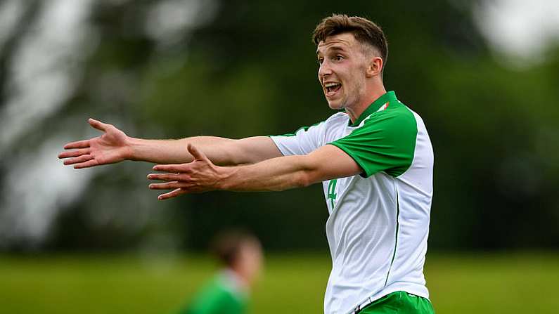 30 May 2019; Conor Masterson of Republic of Ireland U21's during the Friendly match between Republic of Ireland and Republic of Ireland U21's at the FAI National Training Centre in Dublin. Photo by Harry Murphy/Sportsfile