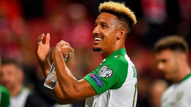 7 June 2019; Callum Robinson of Republic of Ireland following the UEFA EURO2020 Qualifier Group D match between Denmark and Republic of Ireland at Telia Parken in Copenhagen, Denmark. Photo by Seb Daly/Sportsfile