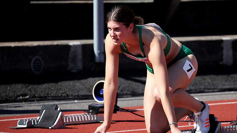 18 July 2019; Kate O'Connor of Ireland competing in the Women's Heptathlon during Day One of the European Athletics U20 Championships in Boras, Sweden. Photo by Giancarlo Colombo/Sportsfile