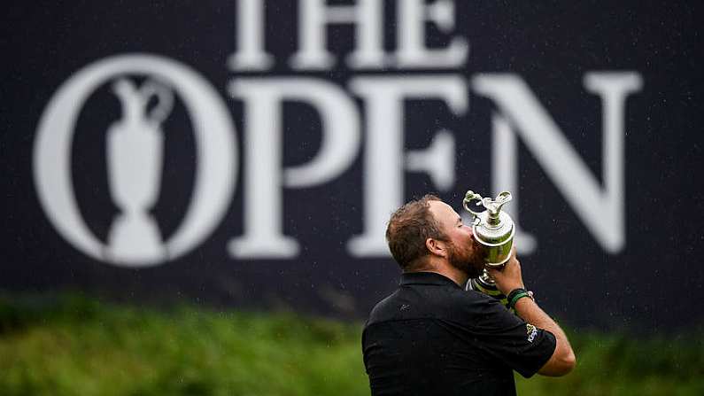 21 July 2019; Shane Lowry of Ireland kisses The Claret Jug after winning The Open Championship on Day Four of the 148th Open Championship at Royal Portrush in Portrush, Co Antrim. Photo by Ramsey Cardy/Sportsfile