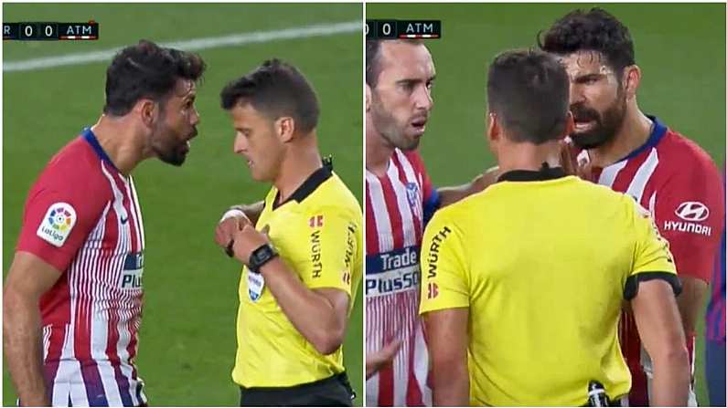 Watch: Diego Costa Sent Off Against Barcelona After Losing The Plot With Referee