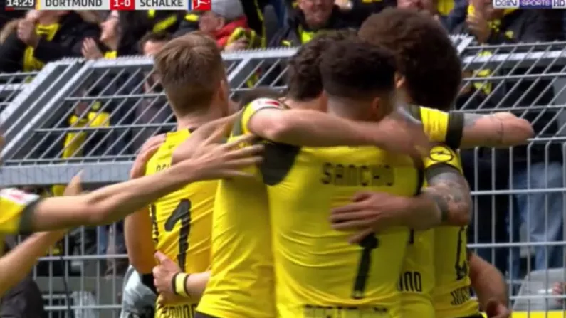 Jadon Sancho Takes Missile To The Face Seconds After Amazing Assist