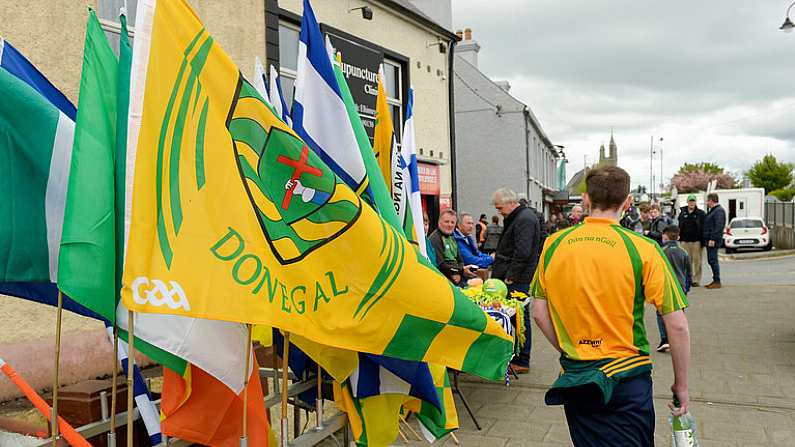 13 May 2018; A general view of the flags before the Ulster GAA Football Senior Championship Preliminary Round match between Donegal and Cavan at Pairc MacCumhaill in Donegal. Photo by Oliver McVeigh/Sportsfile