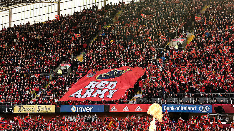 1 April 2017; Munster supporters ahead of the European Rugby Champions Cup Quarter-Final match between Munster and Toulouse at Thomond Park in Limerick. Photo by Diarmuid Greene/Sportsfile