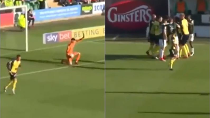 Crazy Scenes As Controversial Iron Goal Stands After Keeper Tried To Put Ball Out