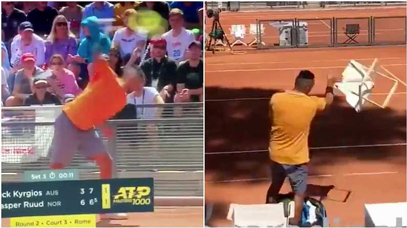 Watch: Nick Kyrgios Throws Chair Across Court During Italian Open Meltdown