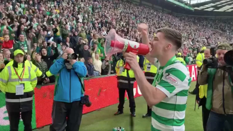 Watch: Kieran Tierney Leads Celtic Supporters In Title Celebrations