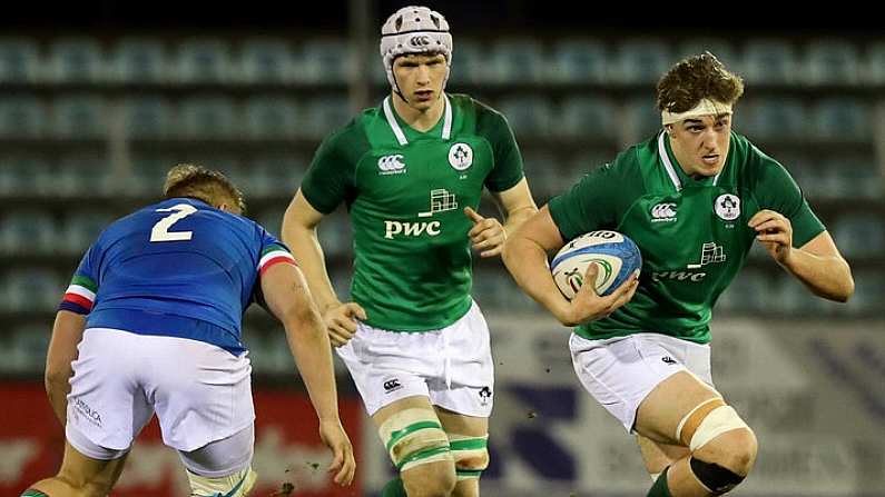 22 February 2019; Charlie Ryan of Ireland during the U20 Six Nations Rugby Championship match between Italy and Ireland at Stadio Centro d'Italia in Rieti, Italy. Photo by Daniele Resini/Sportsfile