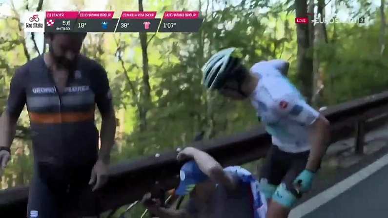 Watch: Cyclist Lashes Out At Spectator During Giro d'Italia