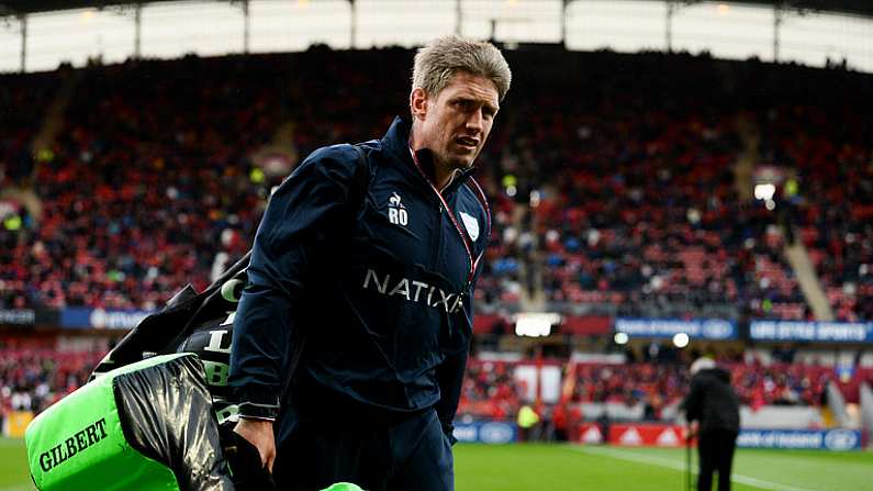 21 October 2017; Racing 92 defence coach Ronan O'Gara prior to the European Rugby Champions Cup Pool 4 Round 2 match between Munster and Racing 92 at Thomond Park in Limerick. Photo by Diarmuid Greene/Sportsfile