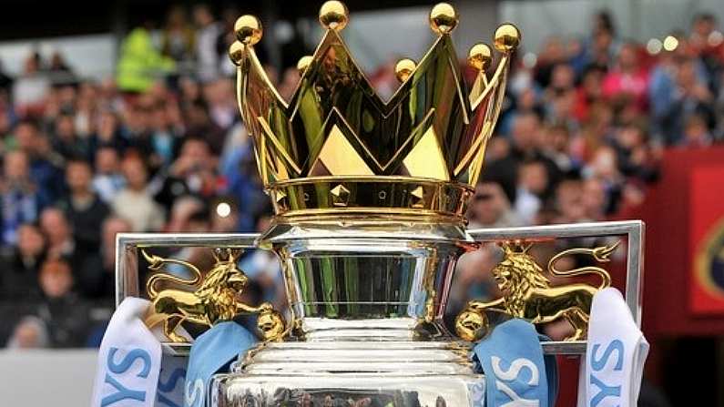 5 August 2012; A general view of the English Premier League trophy before the game. Soccer Friendly, Limerick FC v Manchester City, Thomond Park, Limerick. Picture credit: Diarmuid Greene / SPORTSFILE