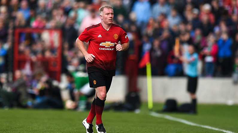 25 September 2018; Paul Scholes of Manchester United Legends during the Liam Miller Memorial match between Manchester United Legends and Republic of Ireland & Celtic Legends at Pairc Ui Chaoimh in Cork. Photo by David Fitzgerald/Sportsfile