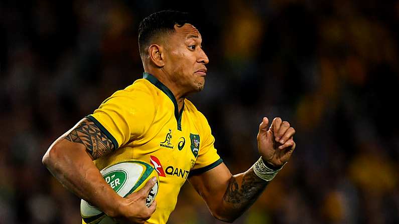 23 June 2018; Israel Folau of Australia during the 2018 Mitsubishi Estate Ireland Series 3rd Test match between Australia and Ireland at Allianz Stadium in Sydney, Australia. Photo by Brendan Moran/Sportsfile