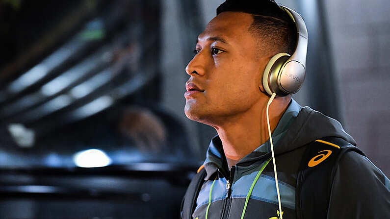 26 November 2016; Israel Folau of Australia ahead of the Autumn International match between Ireland and Australia at the Aviva Stadium in Dublin. Photo by Brendan Moran/Sportsfile