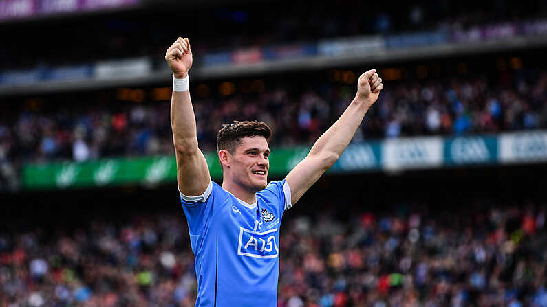 17 September 2017; Diarmuid Connolly of Dublin celebrates following the GAA Football All-Ireland Senior Championship Final match between Dublin and Mayo at Croke Park in Dublin. Photo by Sam Barnes/Sportsfile