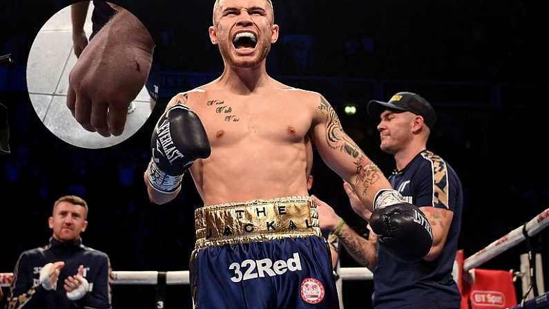 22 December 2018; Carl Frampton prior to his IBF World Featherweight title bout with Josh Warrington at the Manchester Arena in Manchester, England. Photo by David Fitzgerald/Sportsfile