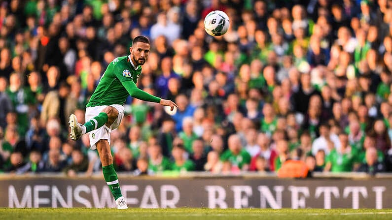 10 June 2019; Conor Hourihane of Republic of Ireland during the UEFA EURO2020 Qualifier Group D match between Republic of Ireland and Gibraltar at the Aviva Stadium, Lansdowne Road in Dublin. Photo by Harry Murphy/Sportsfile