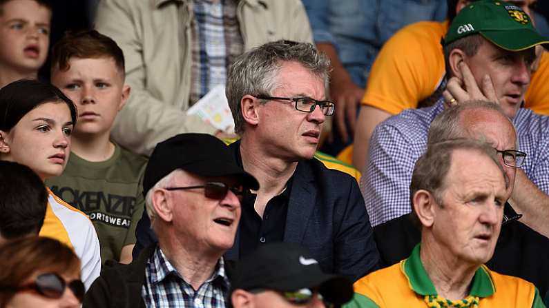 18 June 2017; Joe Brolly RTE Pundit during the Ulster GAA Football Senior Championship Semi-Final match between Tyrone and Donegal at St Tiernach's Park in Clones, Co. Monaghan. Photo by Oliver McVeigh/Sportsfile