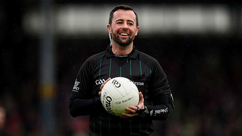 27 January 2019; Referee David Gough during the Allianz Football League Division 1 Round 1 match between Kerry and Tyrone at Fitzgerald Stadium in Killarney, Kerry. Photo by Stephen McCarthy/Sportsfile