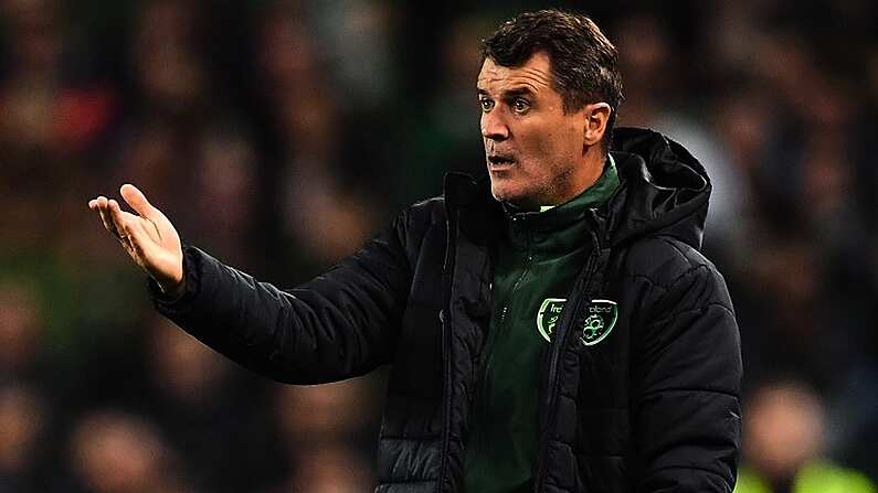 16 October 2018; Republic of Ireland assistant manager Roy Keane during the UEFA Nations League B group four match between Republic of Ireland and Wales at the Aviva Stadium in Dublin. Photo by Brendan Moran/Sportsfile