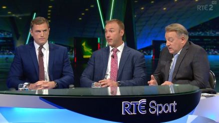 It S A Bit Awkward Between Eddie O Sullivan And Jamie Heaslip In The Rte Studio Balls Ie