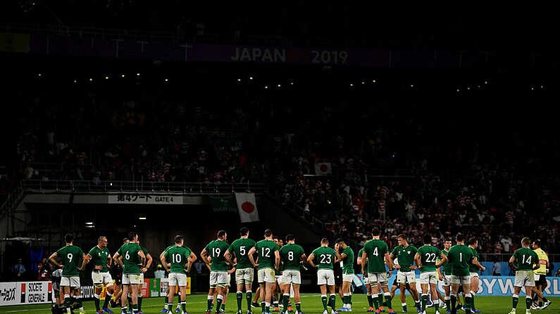 28 September 2019; Ireland players following the 2019 Rugby World Cup Pool A match between Japan and Ireland at the Shizuoka Stadium Ecopa in Fukuroi, Shizuoka Prefecture, Japan. Photo by Brendan Moran/Sportsfile