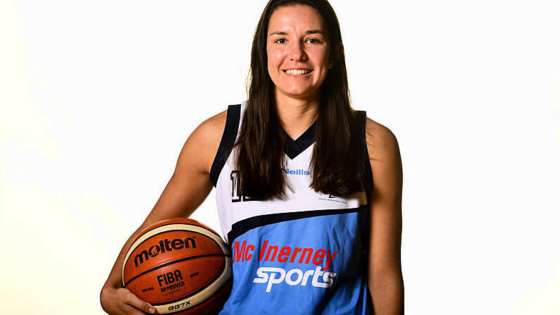 18 September 2019; Carly McLendon of Maree pictured at the 2019/2020 Basketball Ireland Season Launch and Hula Hoops National Cup draw at the National Basketball Arena in Tallaght, Dublin. Photo by Sam Barnes/Sportsfile