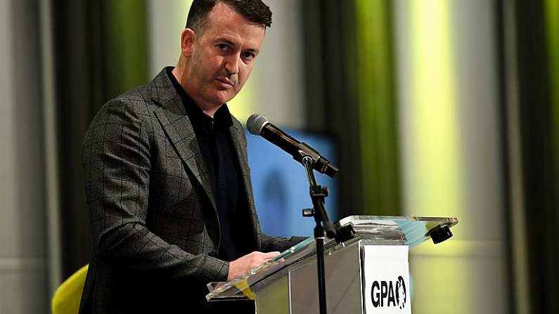 17 August 2019; Donal Og Cusack, GPA President during a GPA Hurling Legends lunch at Croke Park in Dublin. Photo by Matt Browne/Sportsfile