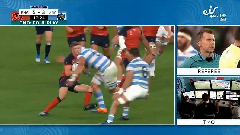 Argentina Second Row Gets Red Card For High Tackle On Owen Farrell